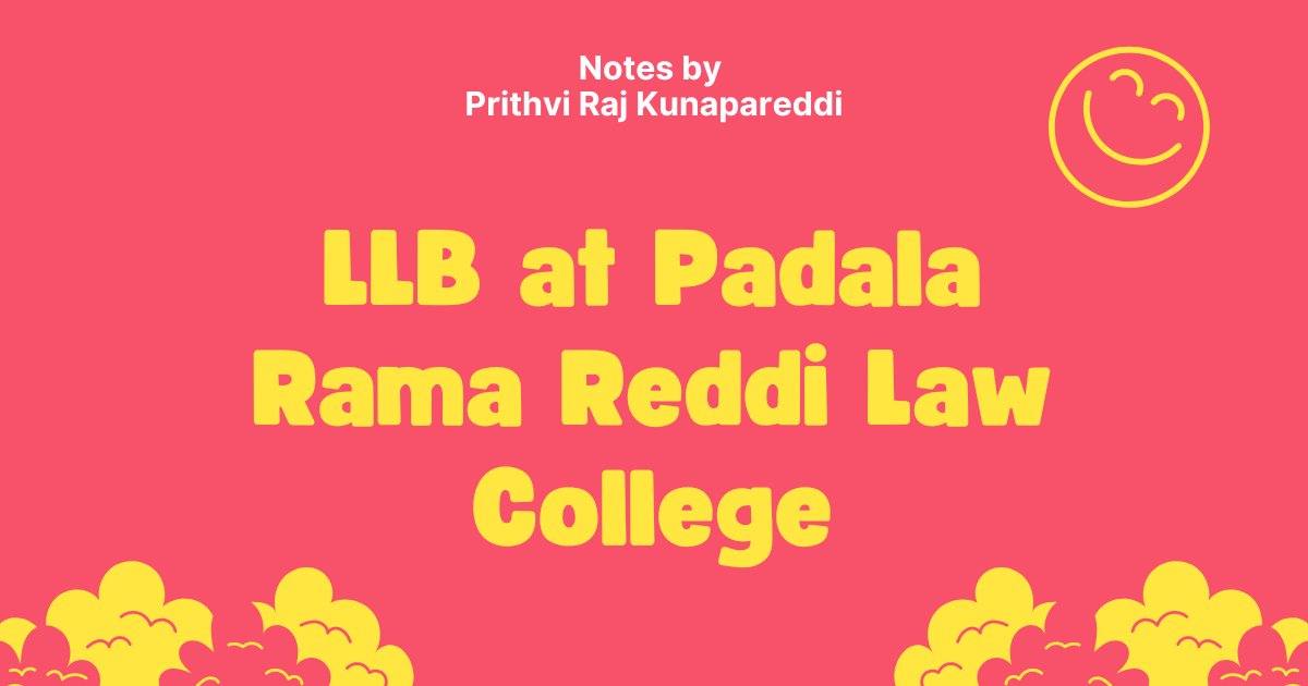 Vadala Rama Rao My Complete Journey at Padala Rama Reddi Law College (PRRLC) — OU 3YDC ...