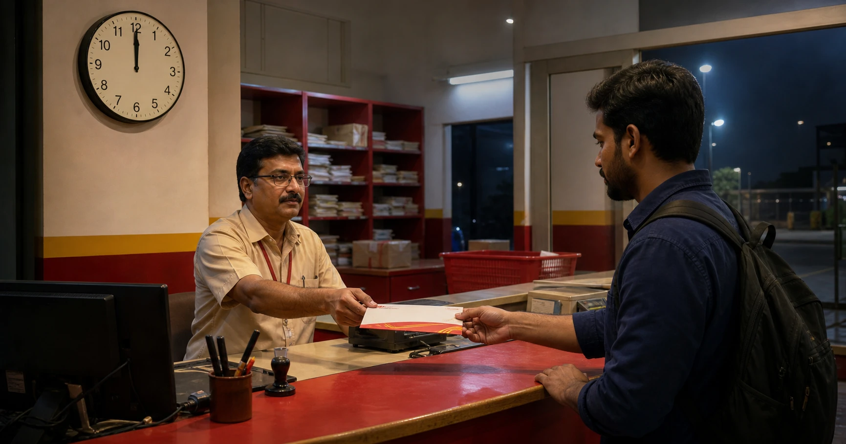 Booking Speed Post at Midnight in Hyderabad