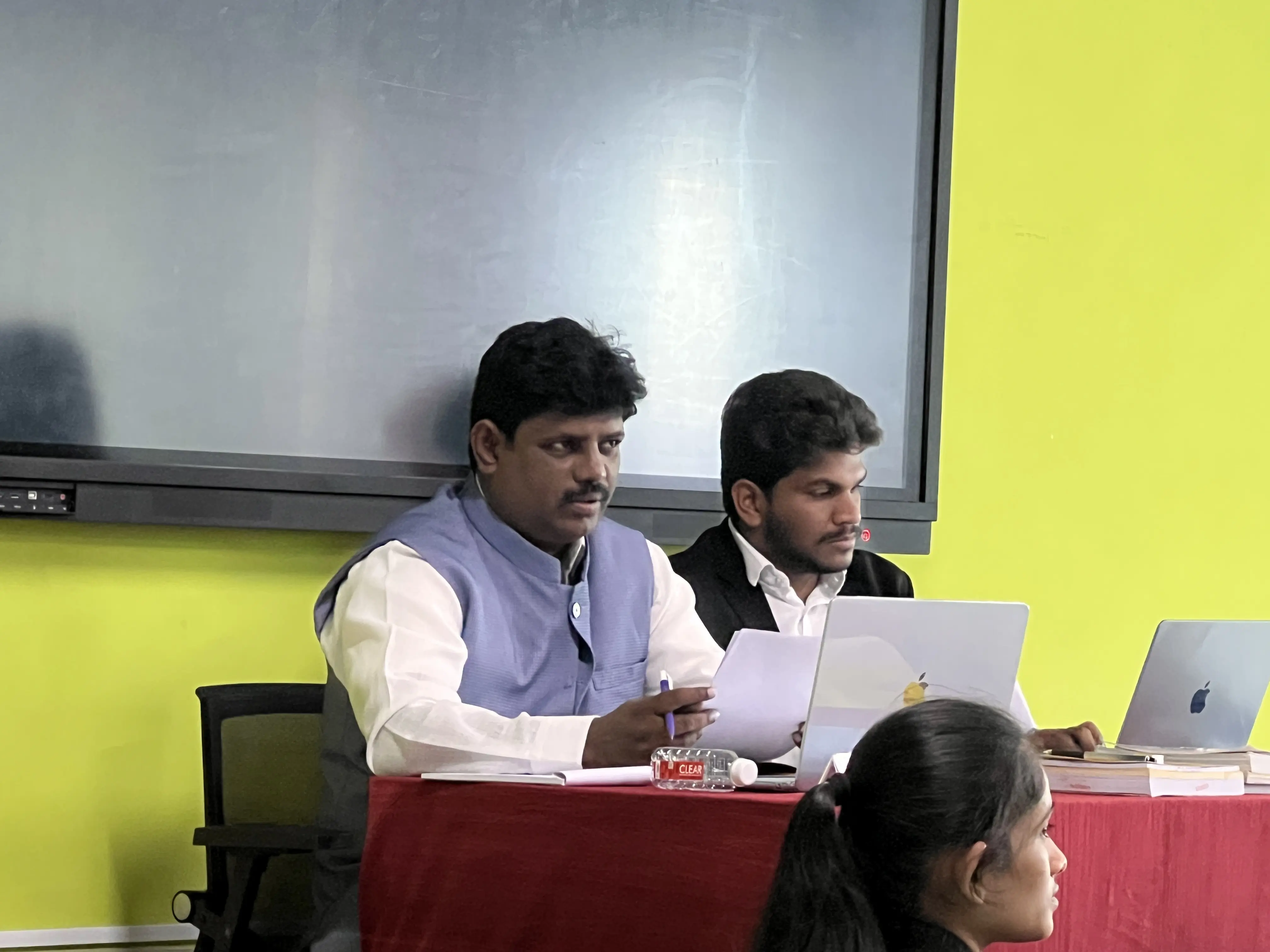 Judges at the KLU Moot Court preliminary round